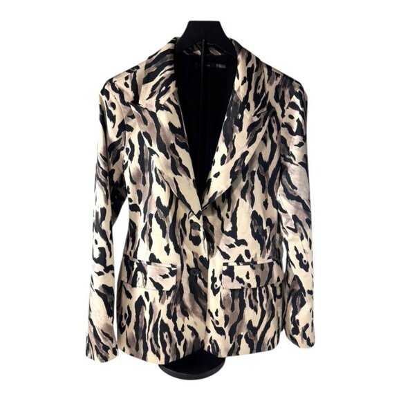 Natori Animal Print Blazer Multicolor Size 14 - Picture 1 of 12